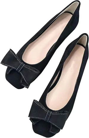 WENJIAZHIZHI Women's Flats Shoes for Women Dressy Comfortable Memory Foam Square Toe Slip-On Casual Ballet Flats Dress Shoes
