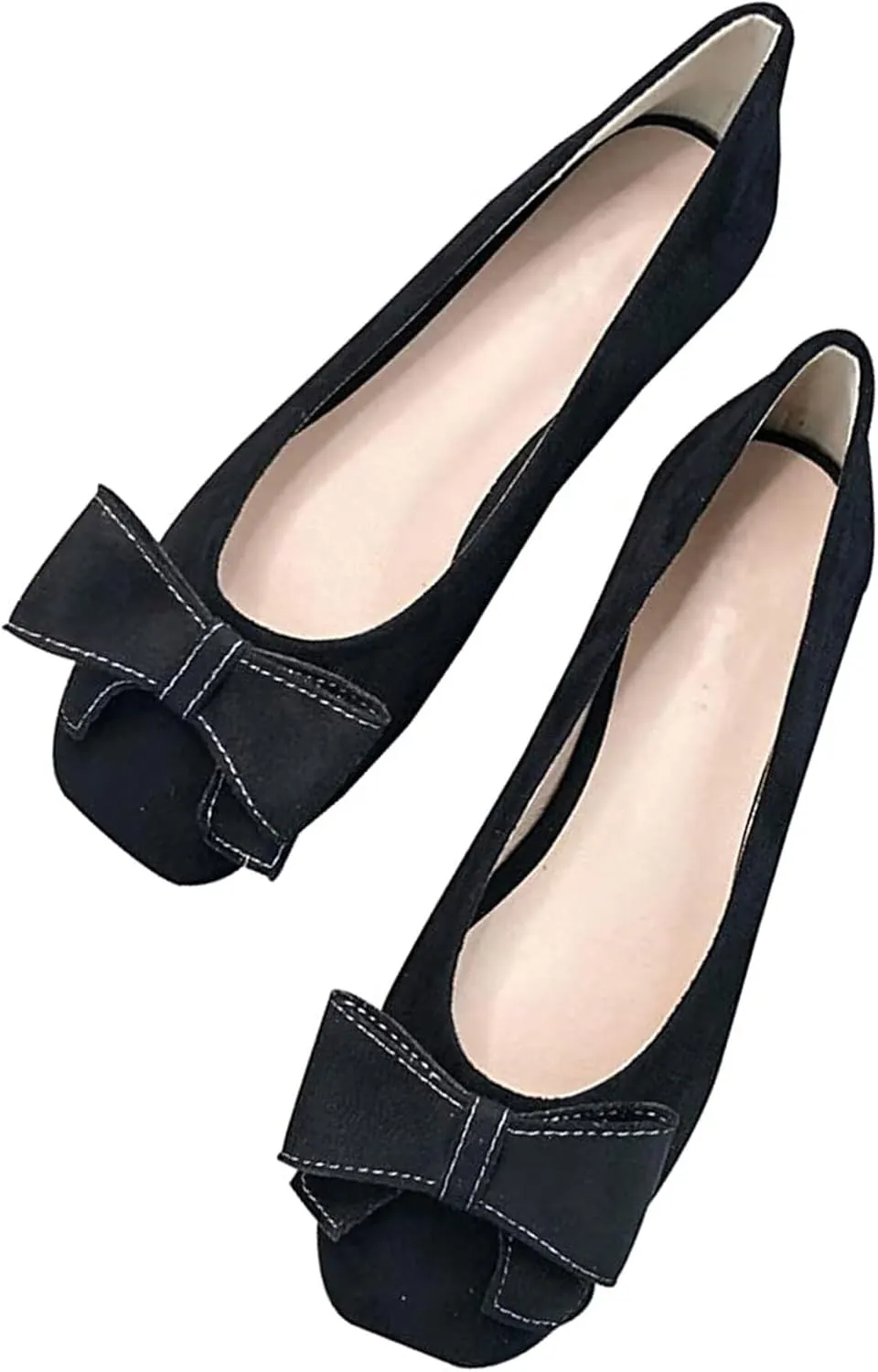 WENJIAZHIZHI Women's Flats Shoes for Women Dressy Comfortable Memory Foam Square Toe Slip-On Casual Ballet Flats Dress Shoes