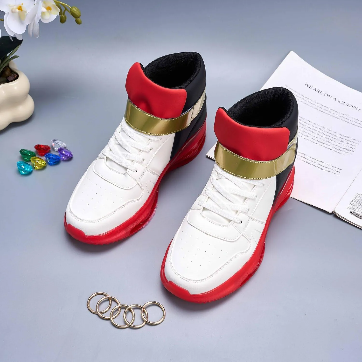 White Black Sneakers for Men Women Walking Fashion Shoes