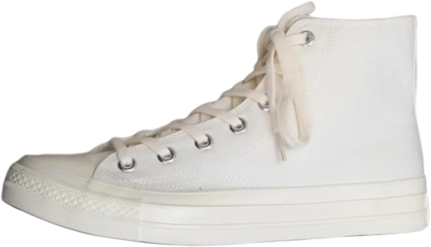 White Canvas Sneakers for Women – Classic 1970s Style Ulzzang High Top & Low Top Shoes, Breathable Korean Summer Streetwear