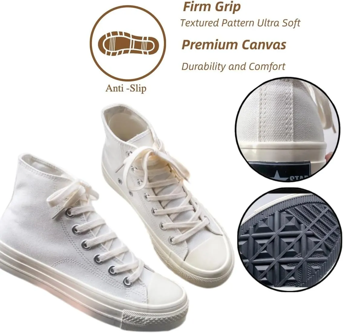 White Canvas Sneakers for Women – Classic 1970s Style Ulzzang High Top & Low Top Shoes, Breathable Korean Summer Streetwear