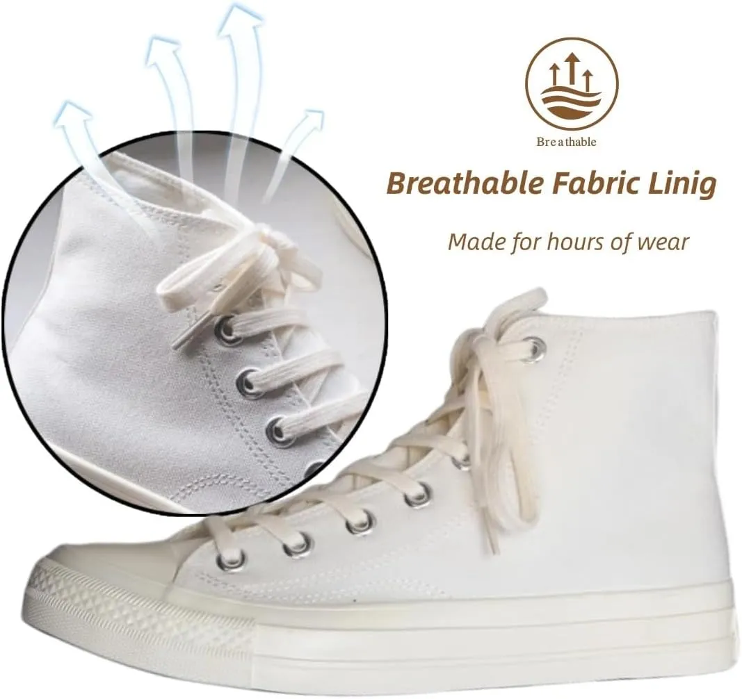 White Canvas Sneakers for Women – Classic 1970s Style Ulzzang High Top & Low Top Shoes, Breathable Korean Summer Streetwear