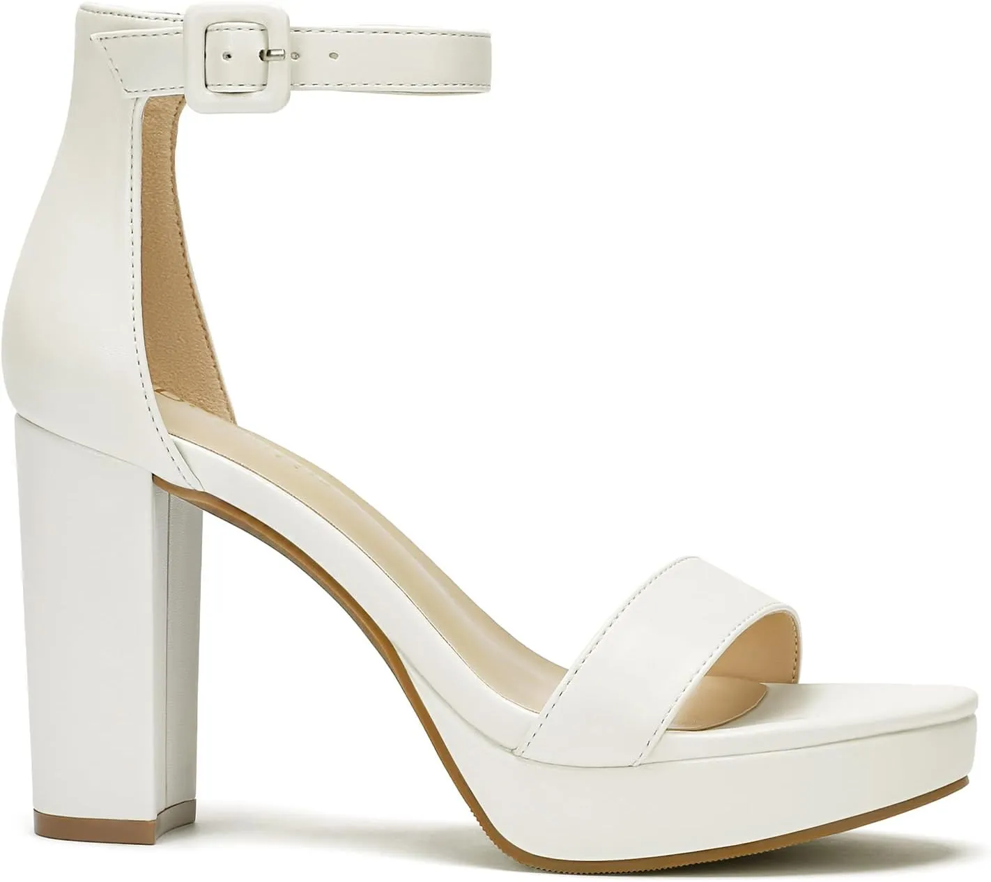 Wide Width Heels for Women Platform Heels 4-Inch Ankle Strap Open Toe Sandals Wedding Party Dress Shoes