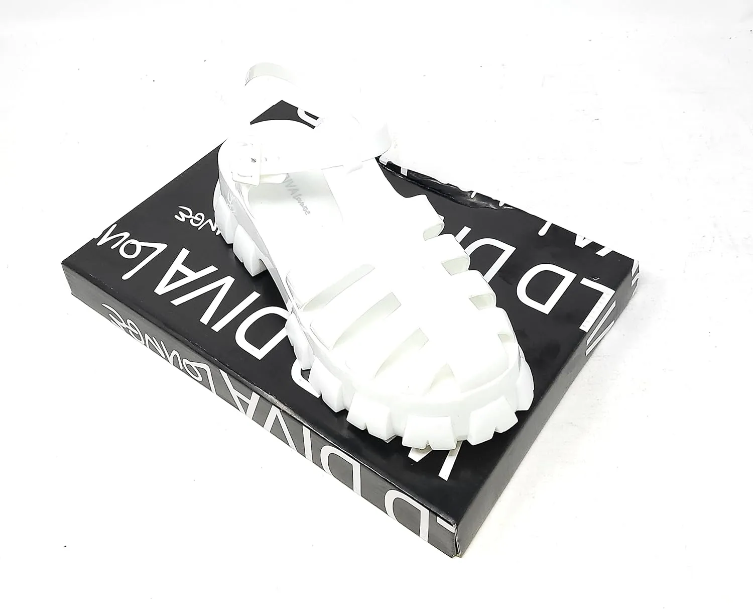 Wild Diva Women's Caged Chunky Heel Caged Jelly Sandals Paree-01