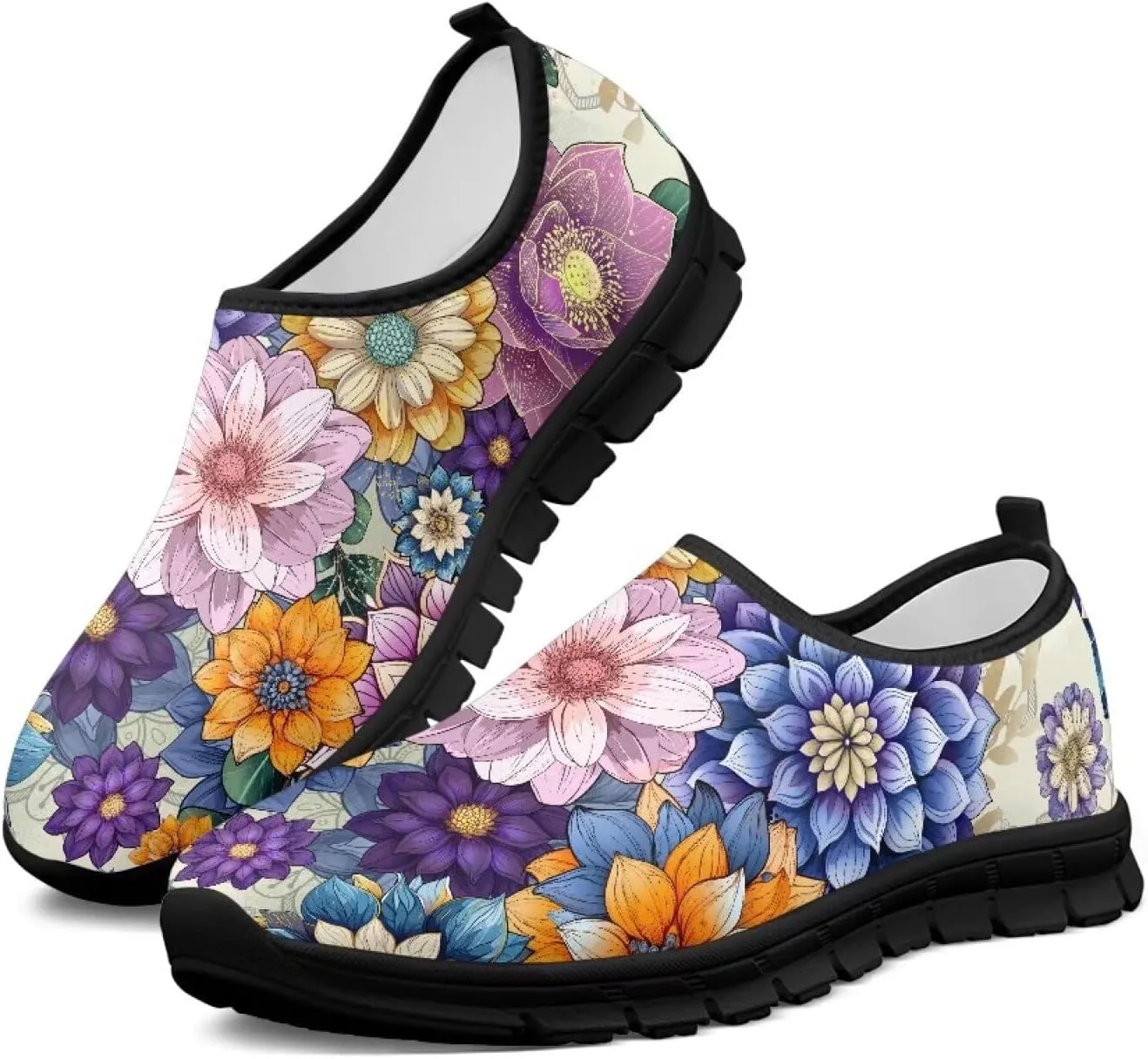 Women Fashion Art Painted Walking Sneaker Lightweight Travel Shoes