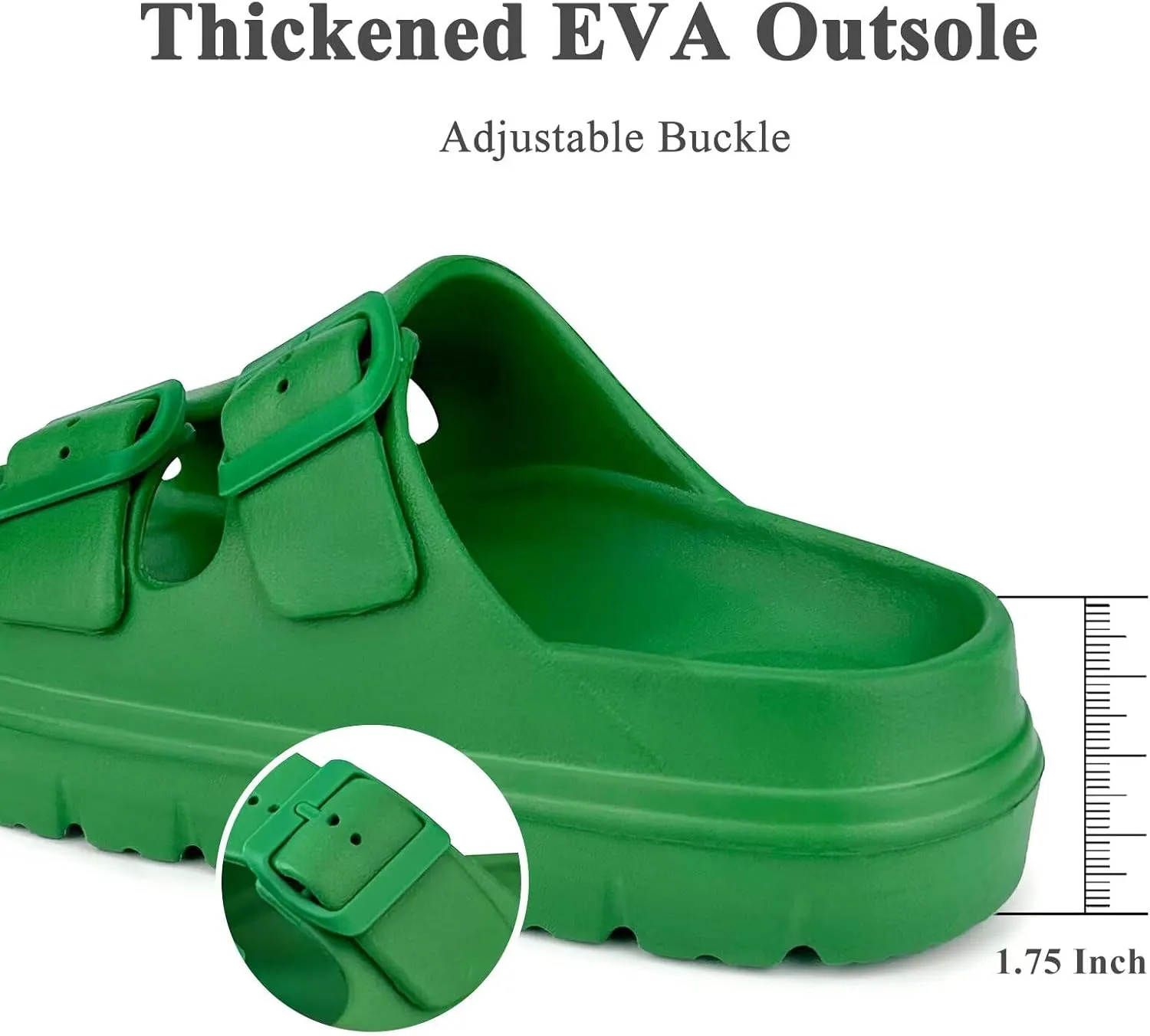 Women Platform Sandals with Arch Support, Adjusetable Buckles Chunky Eva Slides for Woman, Comfortable Lightweight Summer Sandal for Beach,Walking,Sandalias de Plataforma Para Mujer
