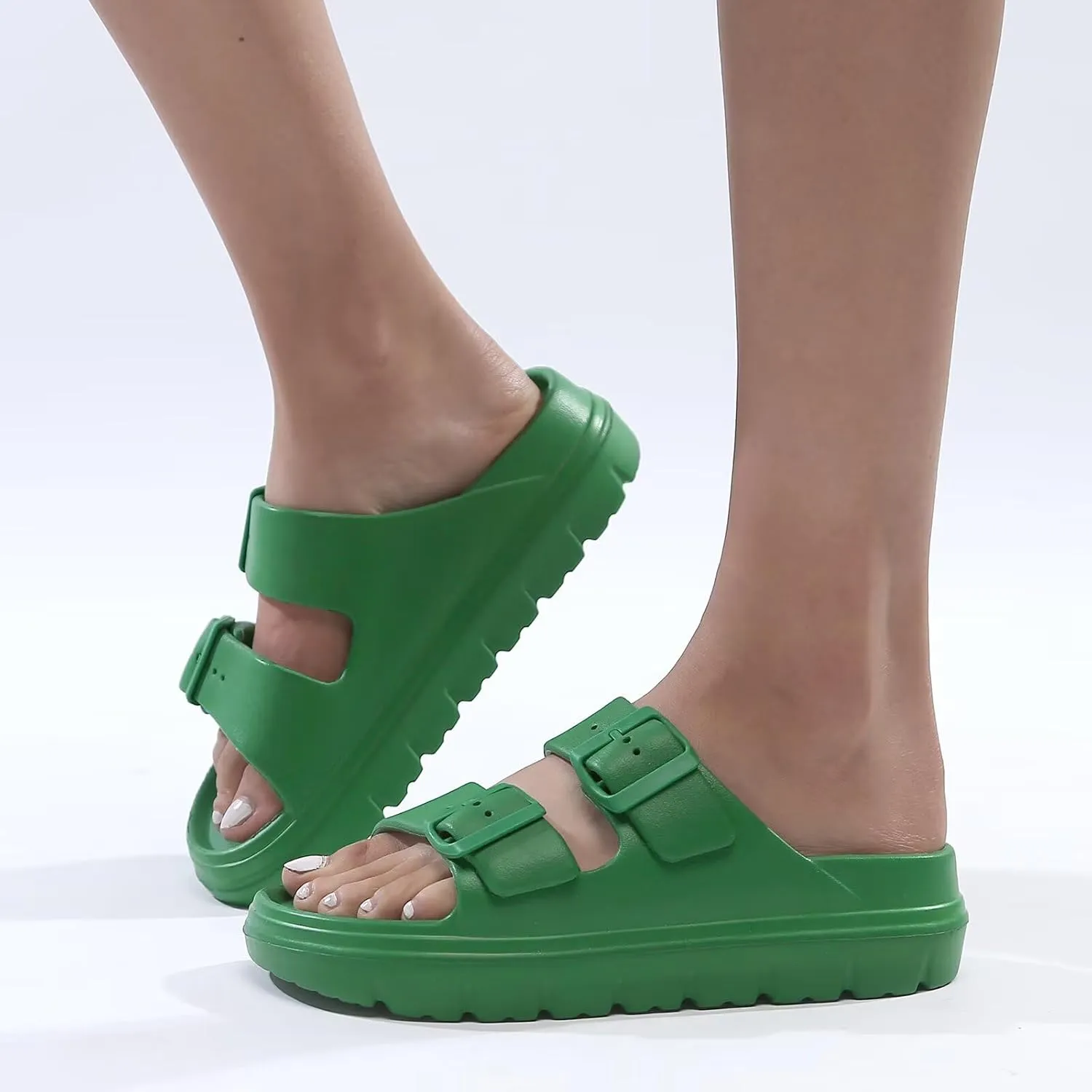Women Platform Sandals with Arch Support, Adjusetable Buckles Chunky Eva Slides for Woman, Comfortable Lightweight Summer Sandal for Beach,Walking,Sandalias de Plataforma Para Mujer