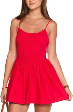 Women Y2K Fairycore Mini Dress Smocked Ruffle Spaghetti Strap Flowy Dress Solid Color Clean Fit Summer Streetwear