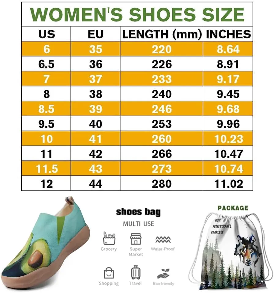 Women's Abstract Art Slip-On Walking Loafers Elastic Collar Breathable Sneakers Machine-Washable Knitted Travel Shoes