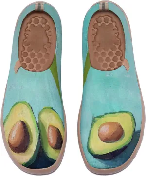 Women's Abstract Art Slip-On Walking Loafers Elastic Collar Breathable Sneakers Machine-Washable Knitted Travel Shoes