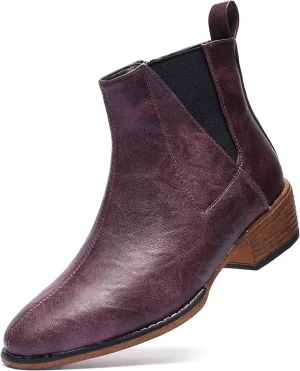 Women's Ankle Boots Mid-height Heels Chelsea Zipper Dressy Booties