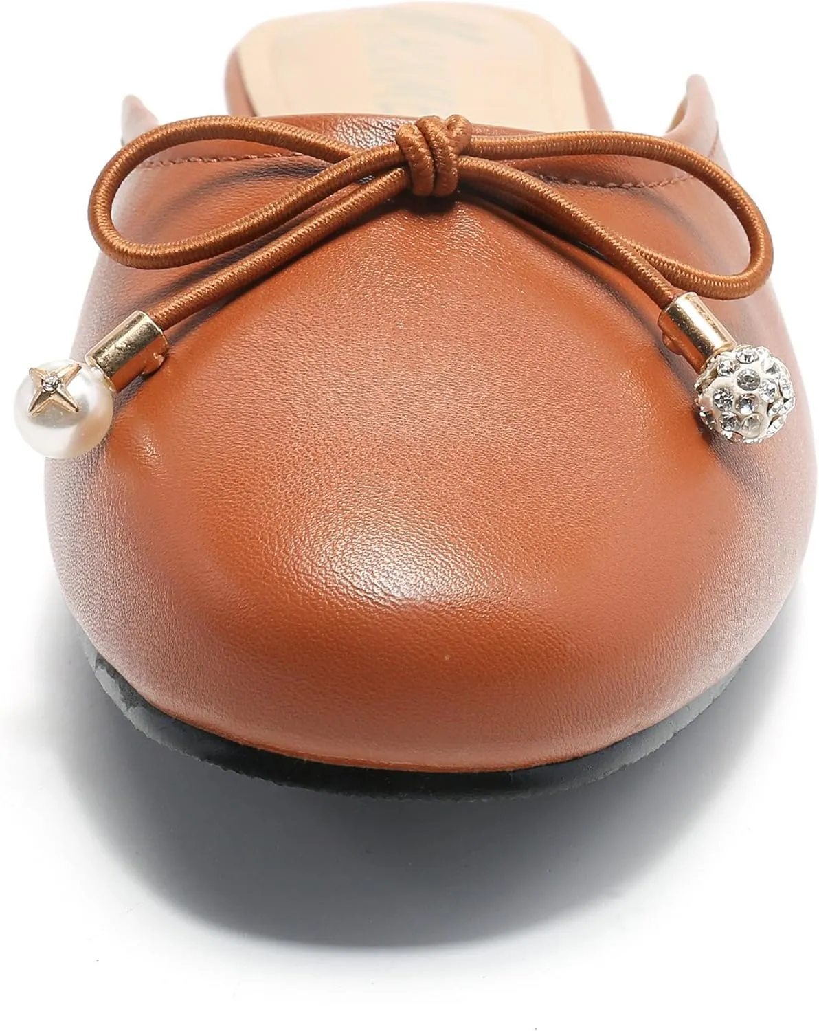 Women's Black Mules: Round Toe, Backless, Slides, Comfortable, Metal Buckle