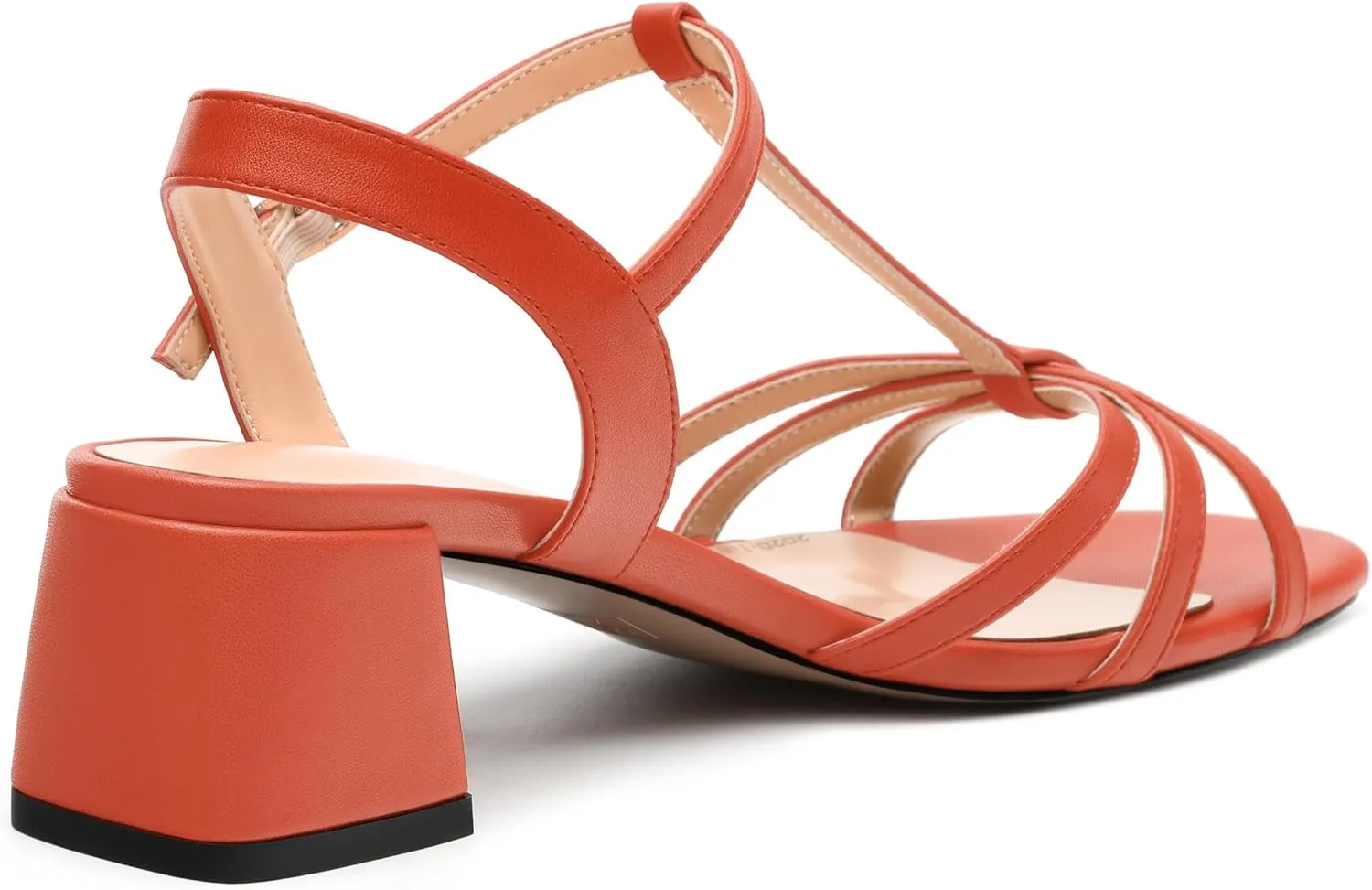 Womens Block Heel Sandals, Open Toe Low Chunky Heel T-strap Sandals for Women, Ankle Strap Sandals with Buckle, Comfort Strappy Sandals 2"