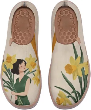 Women's Blossom Slip On Soft Shoes Colorful Comfortable Lightweight Art Travel Sneakers Casual Vibrant Floral Everyday Loafers