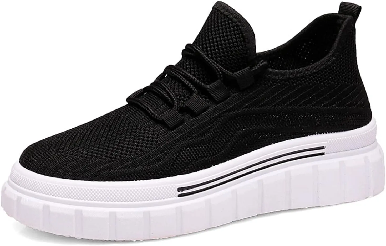 Women's Breathable Mesh Lace Up Walking Shoes,Casual Fashion Anti-Slip Sneakers,Lightweight Soft Sole Tennis Shoes for Gym Travel Sports