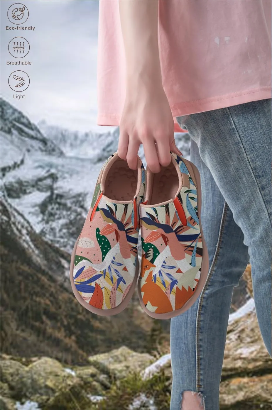 Women's Canvas Travel Shoes Slip-On Casual Loafers Lightweight Comfort Animal Art Painted Ladies Fashion Sneakers