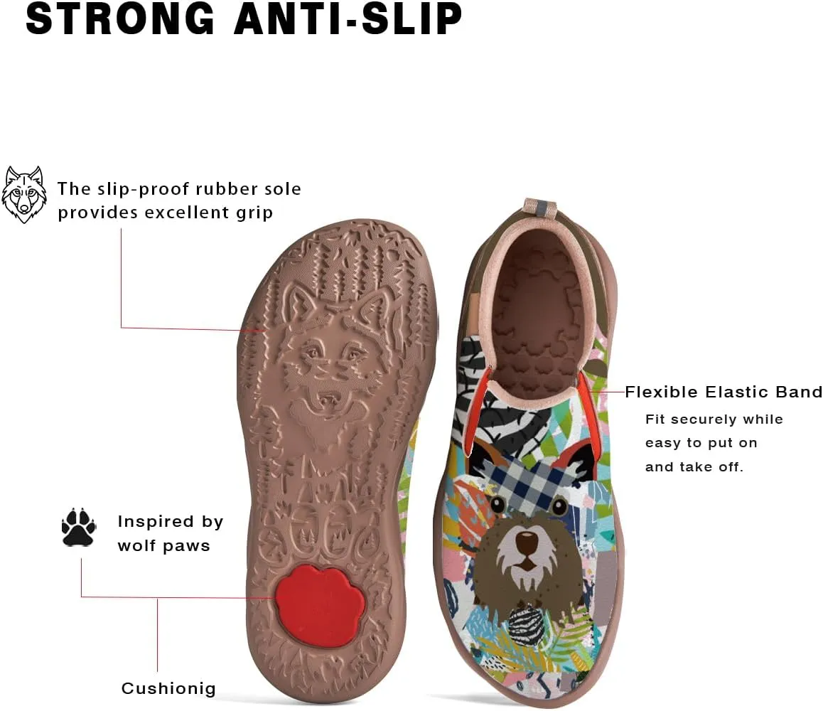 Women's Canvas Travel Shoes Slip-On Casual Loafers Lightweight Comfort Animal Art Painted Ladies Fashion Sneakers