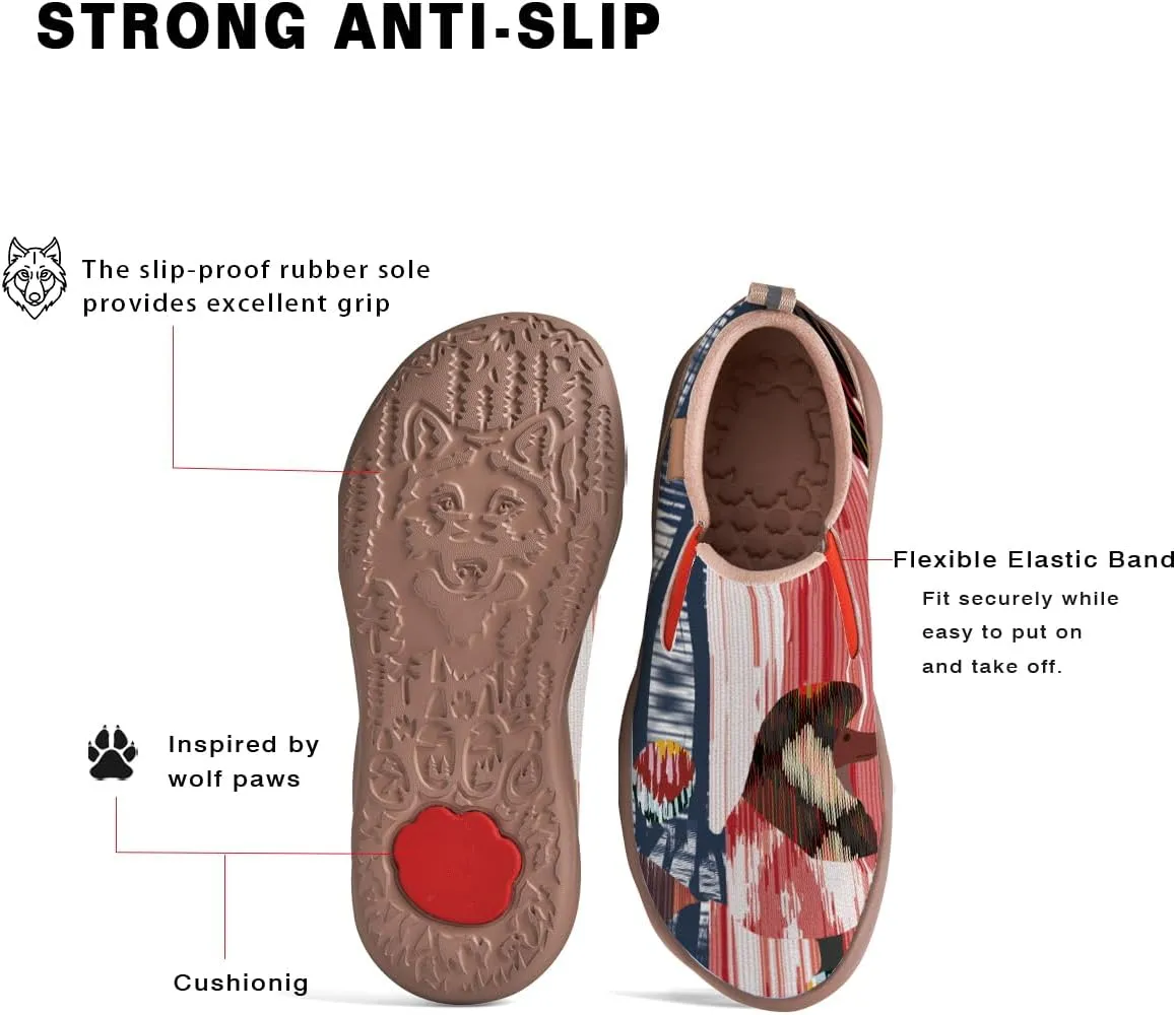 Women's Canvas Travel Shoes Slip-On Casual Loafers Lightweight Comfort Animal Art Painted Ladies Fashion Sneakers