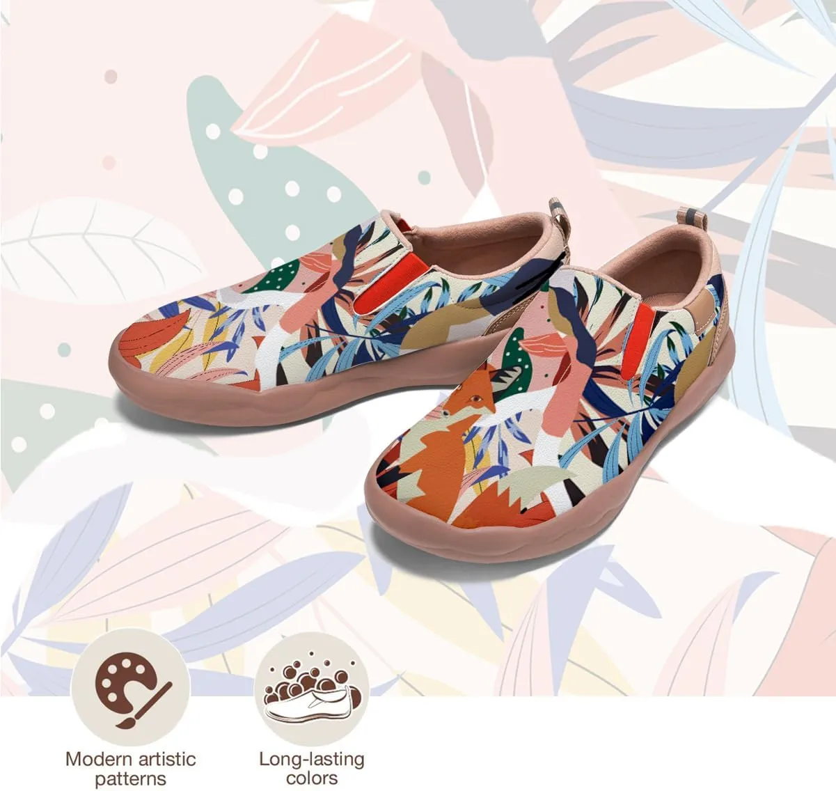 Women's Canvas Travel Shoes Slip-On Casual Loafers Lightweight Comfort Animal Art Painted Ladies Fashion Sneakers