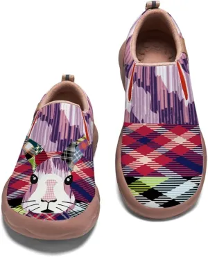 Women's Canvas Travel Shoes Slip-On Casual Loafers Lightweight Comfort Animal Art Painted Ladies Fashion Sneakers