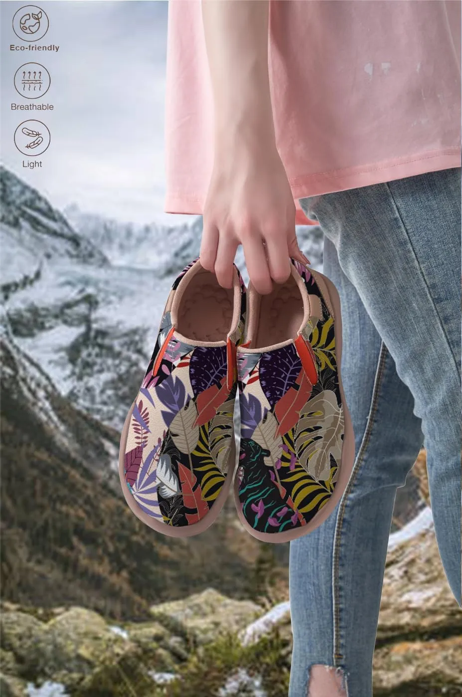 Women's Canvas Travel Shoes Slip-On Casual Loafers Lightweight Comfort Animal Art Painted Ladies Fashion Sneakers