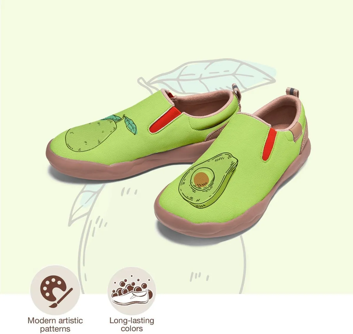 Women’s Casual Travel Shoe - Loafers Slip On Fruit Art Painted Sneakers Comfort Breathe Walking Shoes