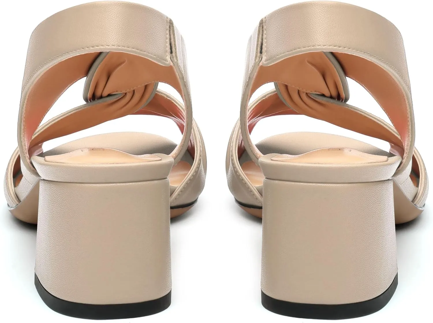 Womens Chunky Block Heels Sandals,Round Open Toe High Heeled Sandals,matte Slip On Ankle Strap Mid Sandals,leisure Dress Party Wedding Shoes 2 In