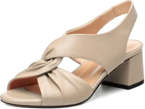 Womens Chunky Block Heels Sandals,Round Open Toe High Heeled Sandals,matte Slip On Ankle Strap Mid Sandals,leisure Dress Party Wedding Shoes 2 In