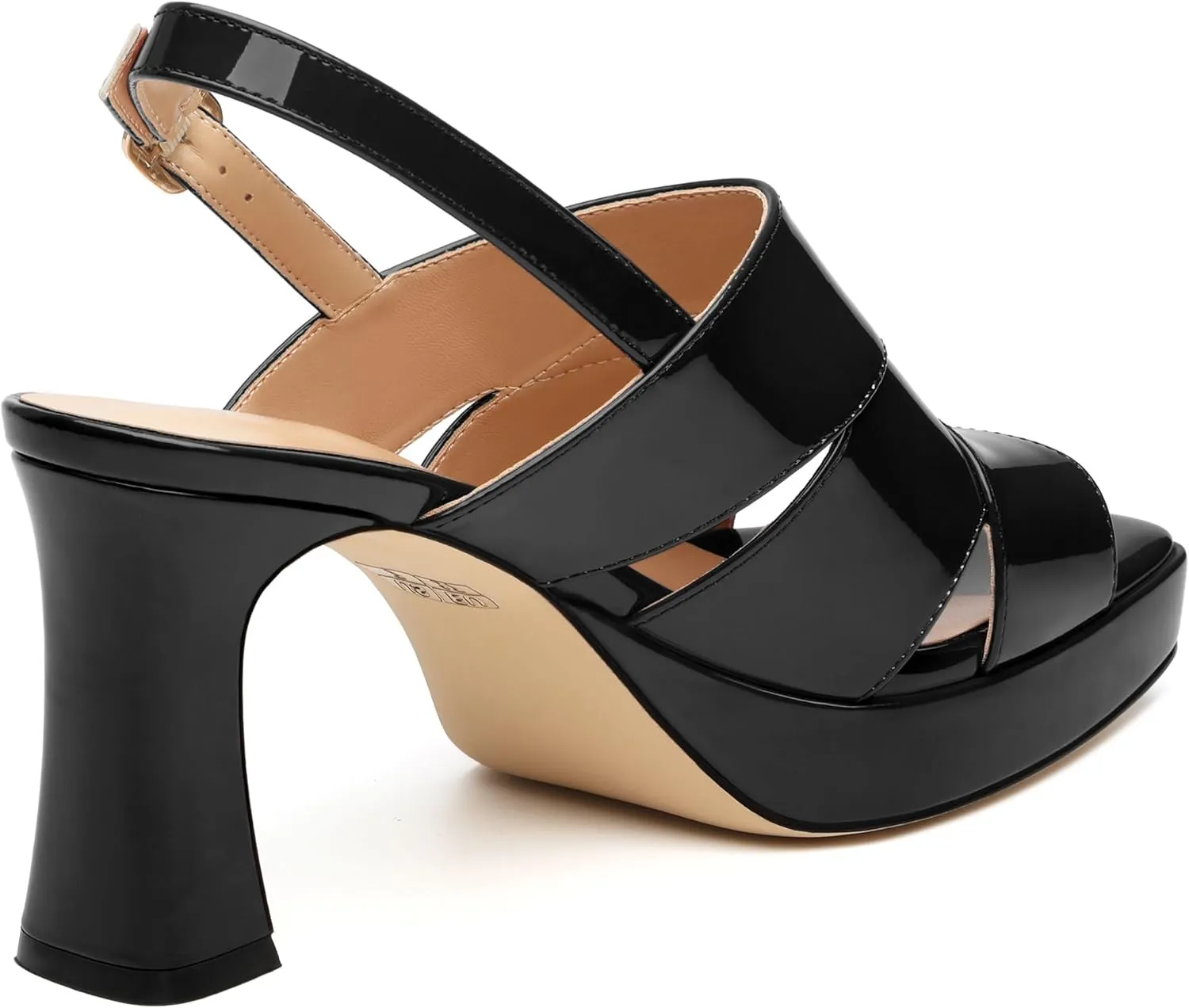 Womens Chunky Block Platform High Heels,Square Open Toe Strappy Heel Sandals for Women, Wedding Party Prom Fashion Slingback Dress Sandals