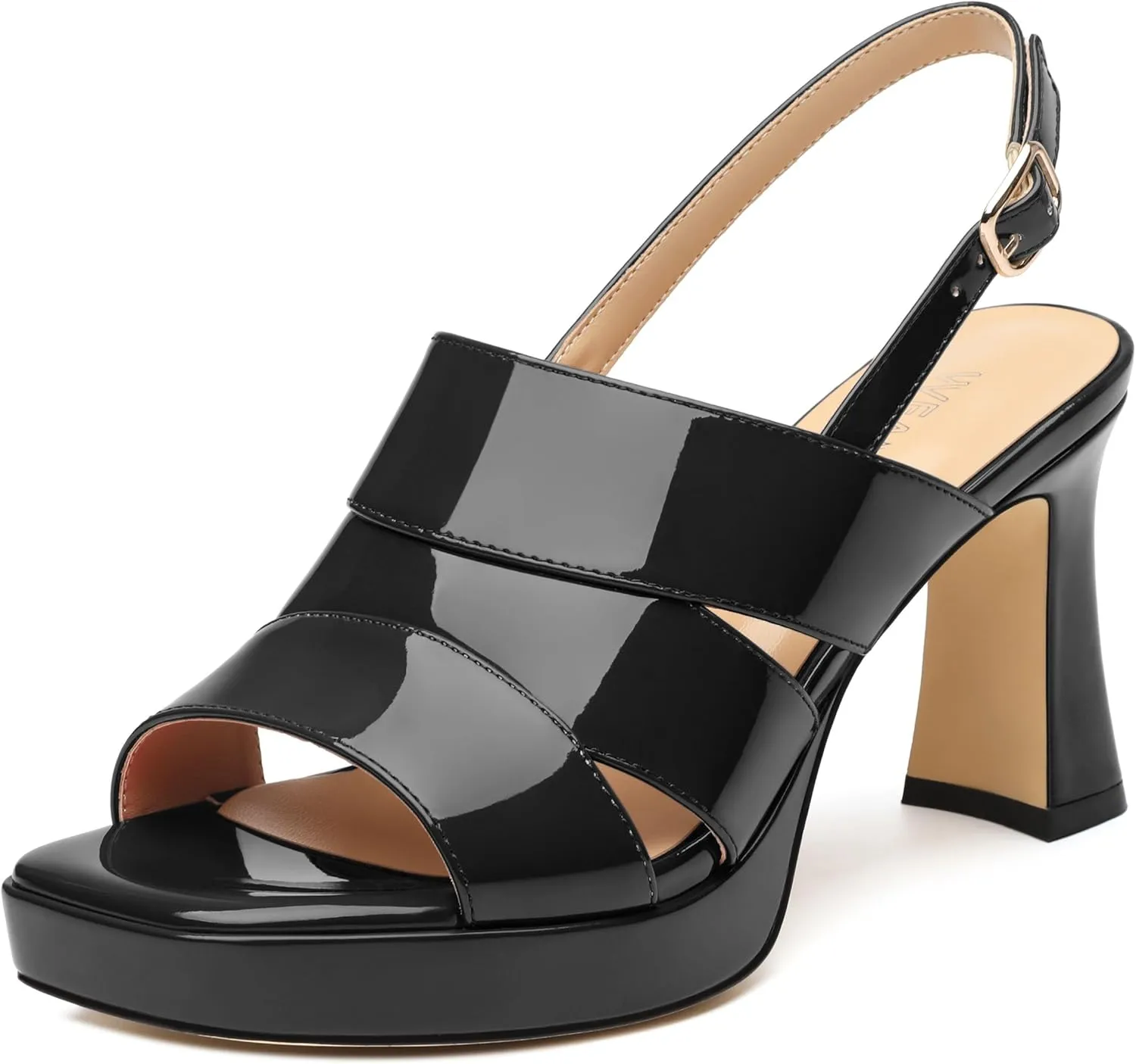 Womens Chunky Block Platform High Heels,Square Open Toe Strappy Heel Sandals for Women, Wedding Party Prom Fashion Slingback Dress Sandals