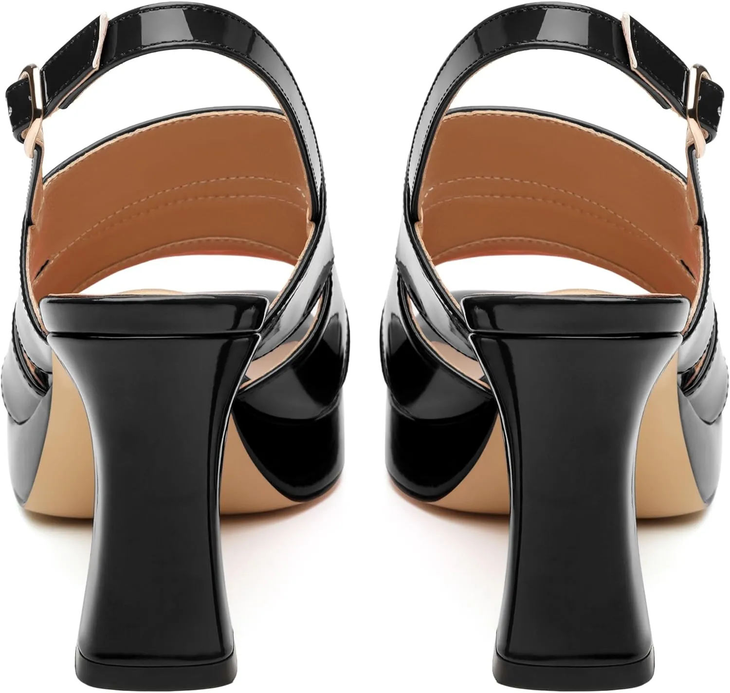 Womens Chunky Block Platform High Heels,Square Open Toe Strappy Heel Sandals for Women, Wedding Party Prom Fashion Slingback Dress Sandals