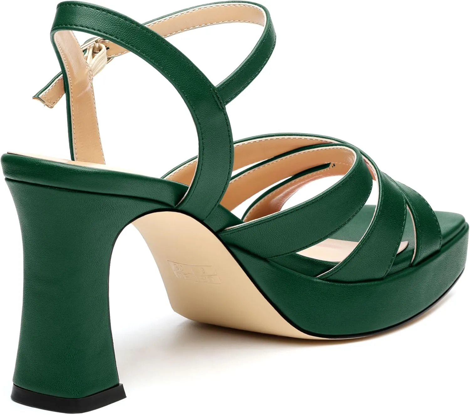 Women's Chunky Platform High Heels Block Heeled Sandals Open Square Toe Ankle Strap Dress Wedding Party Sandal Shoes 3.3''