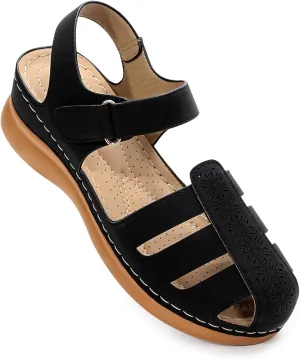 Women's Closed Toe Wedge Sandals - Dressy Summer Fisherman Sandals Comfortable