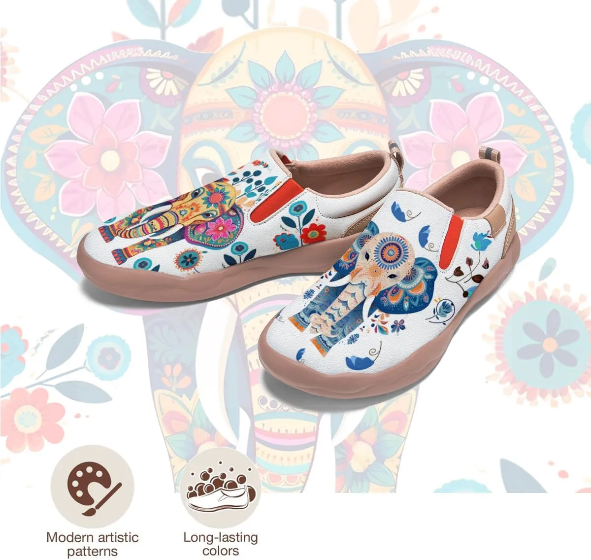 Womens Comfort Animal Painted Loafers - Travel Shoes Slip On Lightweight Casual Walking