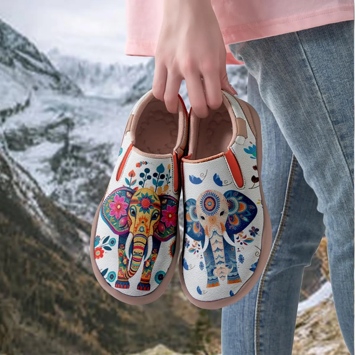 Womens Comfort Animal Painted Loafers - Travel Shoes Slip On Lightweight Casual Walking