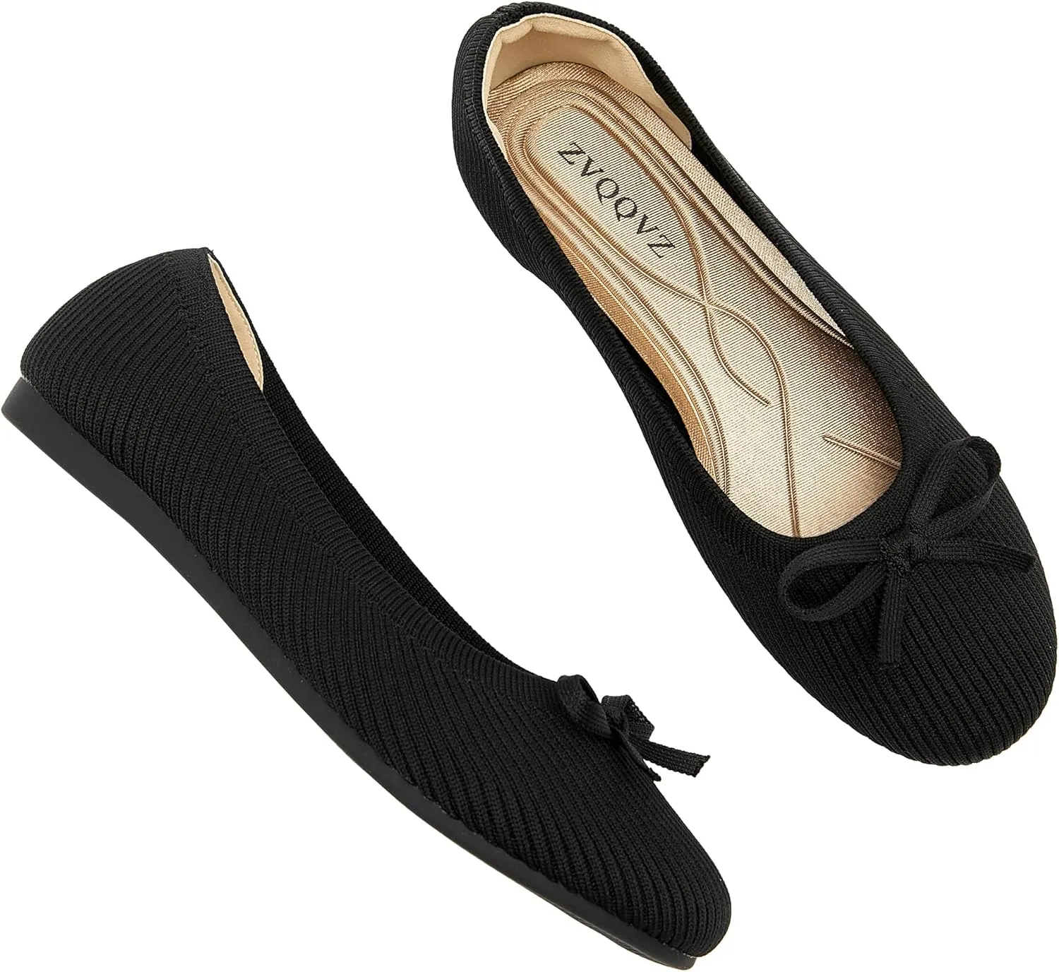 Women's Flats Shoes Knit Mesh Ballet Flats with Bow Comfortable Round Toe Washable Dressy Flat