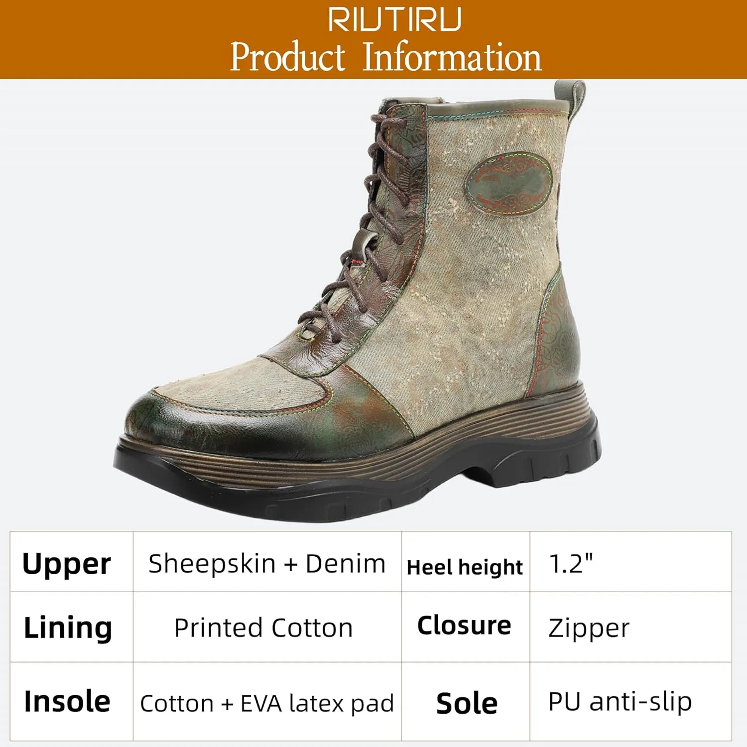 Women's Handmade Retro Lambskin High Heel Boots, Colorful Painting, Metallic Style - Fashion, Comfortable, Durable, Unique Minority Style