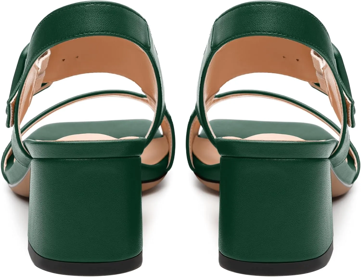 Womens Heeled Sandals Shoes, Square Peep Toe Mid Block Heel Ankle Strap Sandals for Women, Leather Insole Open Toe Chunky Heel Sandals 2"