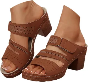 Women's Heeled Sandals Slides Sandal for Women Comfortable Open Toe Party Wedding Dress Shoes for Women Dressy