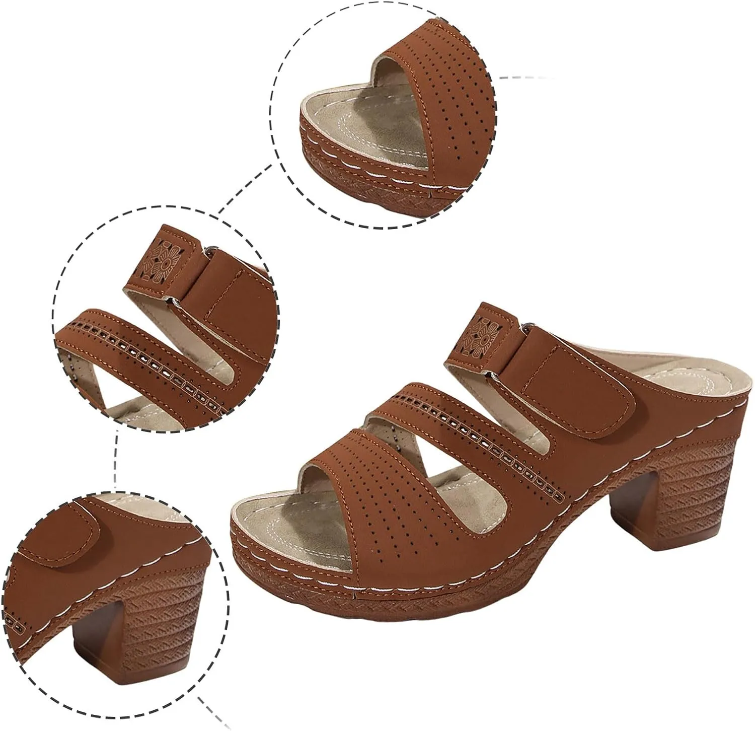 Women's Heeled Sandals Slides Sandal for Women Comfortable Open Toe Party Wedding Dress Shoes for Women Dressy