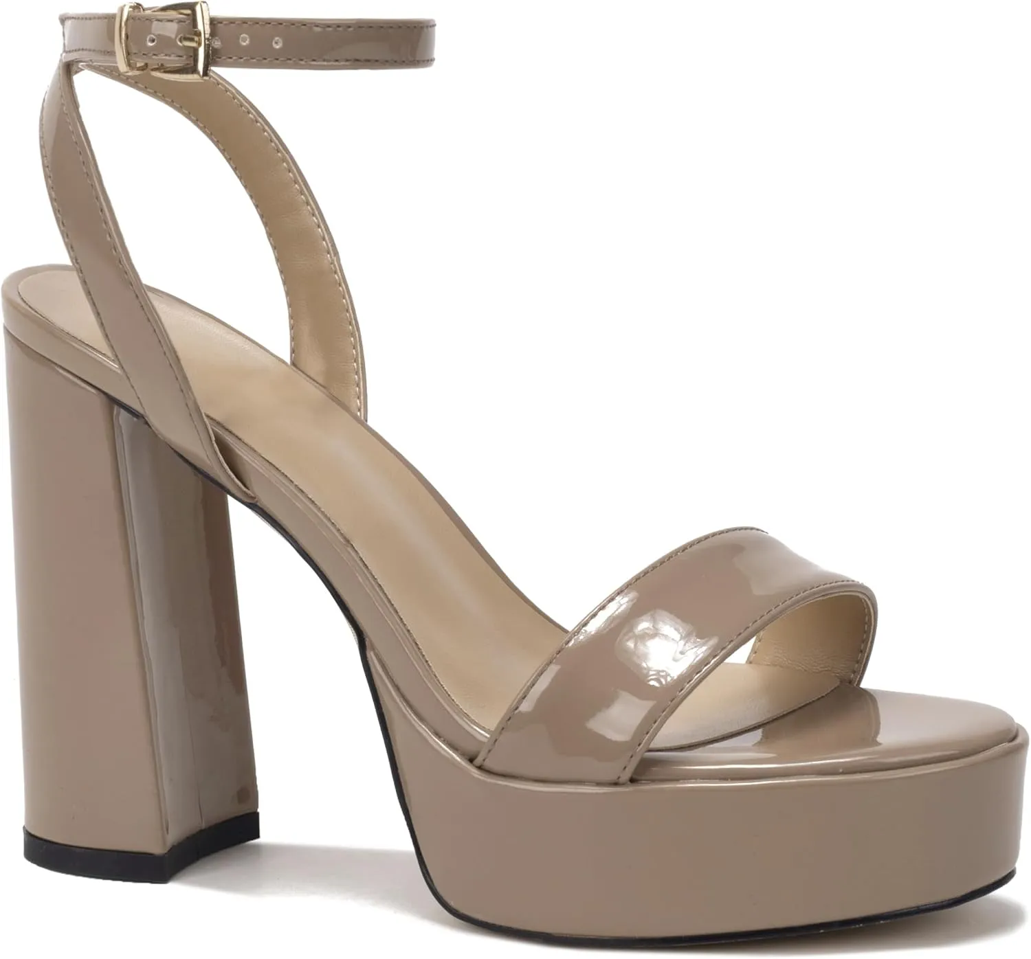 Women's High Heel Sandals Platform Open Toe Ankle Strap Block Heel Sandals 6 Inch Buckle Adjustable Evening Dress Party Wedding High Heel Sandals Round Toe Platform Dress Sandals