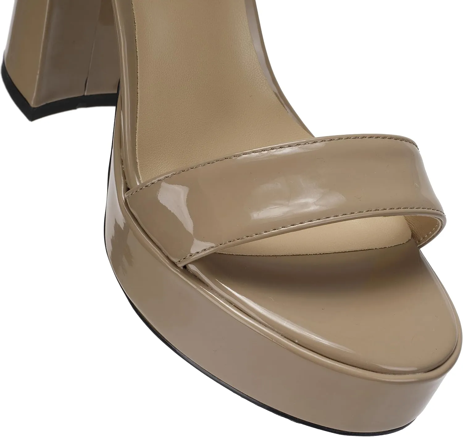 Women's High Heel Sandals Platform Open Toe Ankle Strap Block Heel Sandals 6 Inch Buckle Adjustable Evening Dress Party Wedding High Heel Sandals Round Toe Platform Dress Sandals