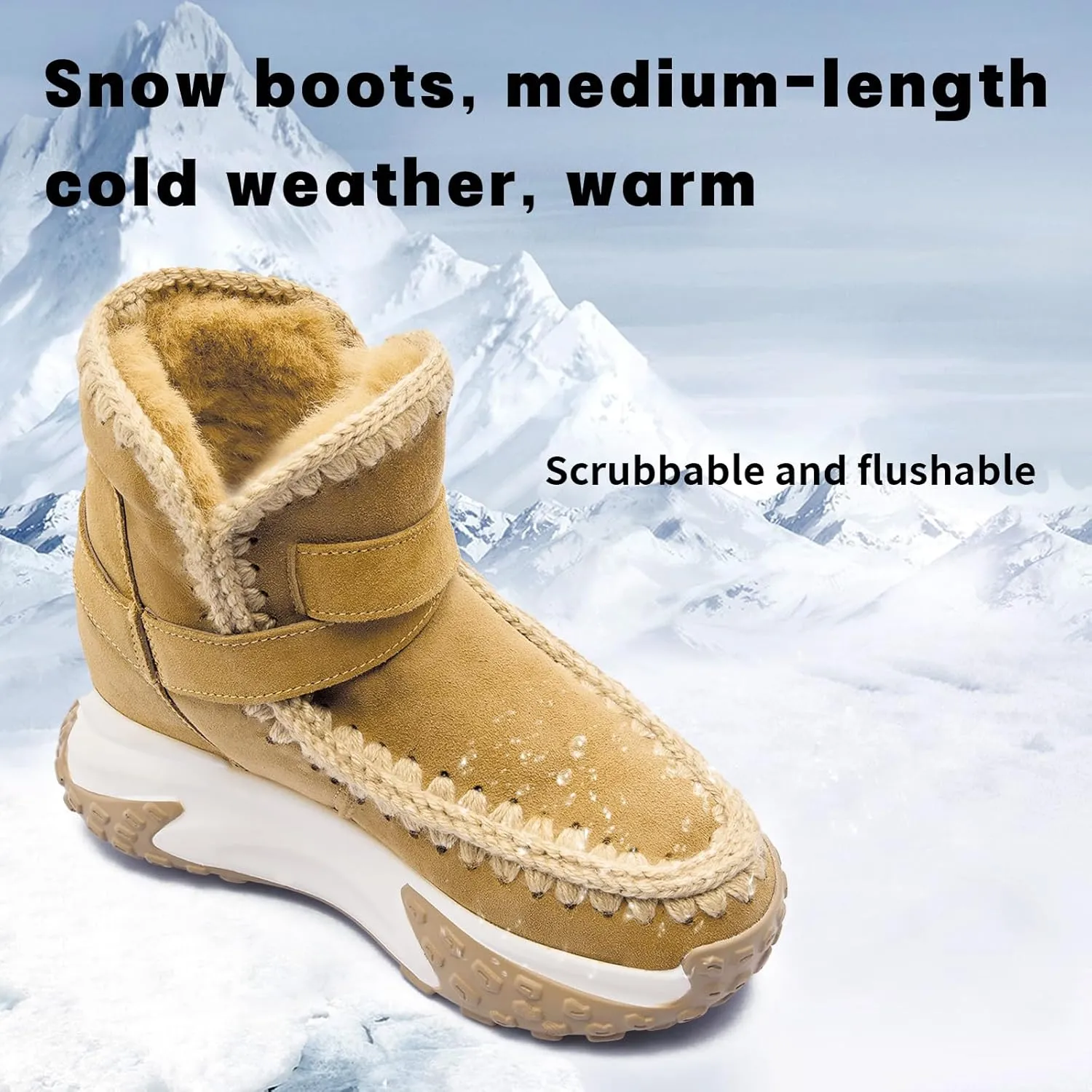 Womens Hiking Snow Winter Boots Work Ankle Boots for Women Comfortable Warm Fur Boots for Backpacking