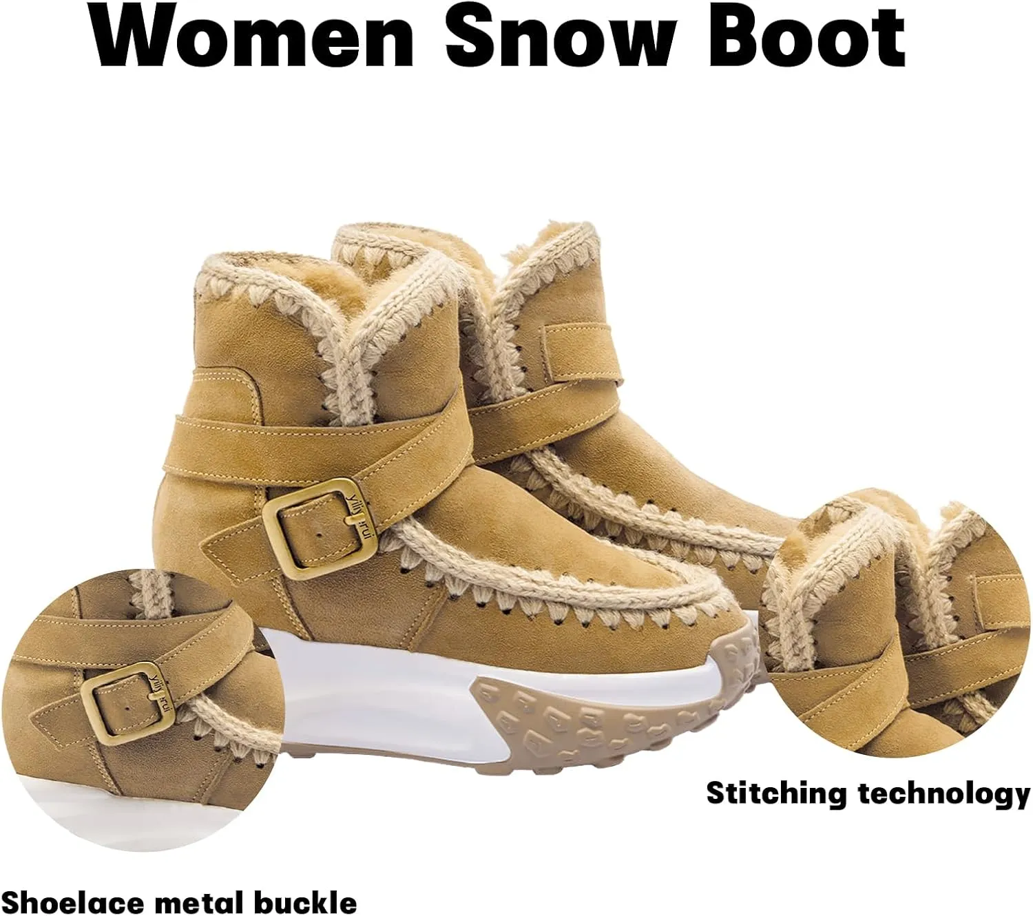 Womens Hiking Snow Winter Boots Work Ankle Boots for Women Comfortable Warm Fur Boots for Backpacking
