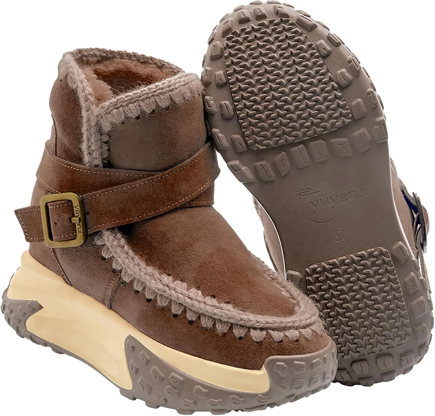 Womens Hiking Snow Winter Boots Work Ankle Boots for Women Comfortable Warm Fur Boots for Backpacking