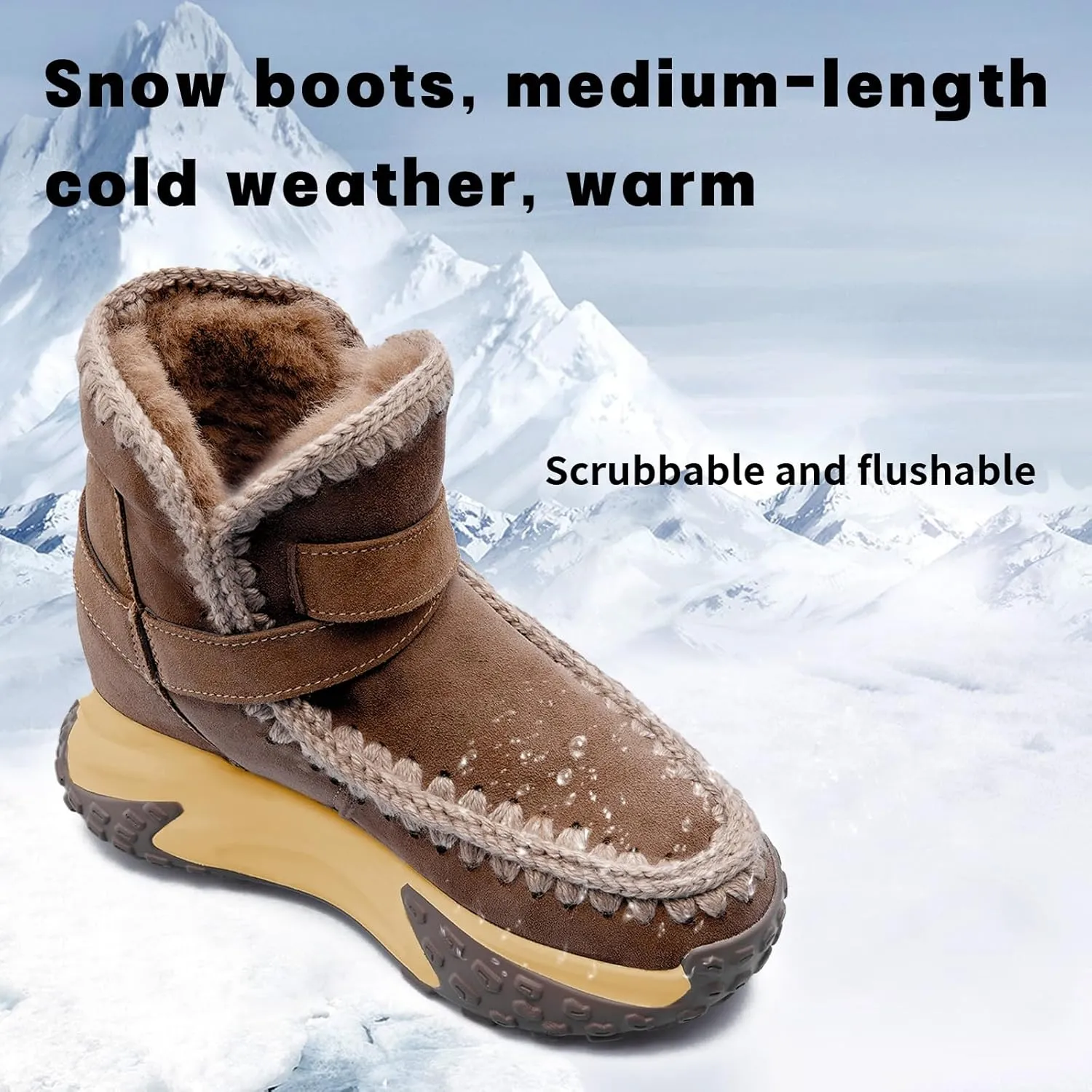 Womens Hiking Snow Winter Boots Work Ankle Boots for Women Comfortable Warm Fur Boots for Backpacking