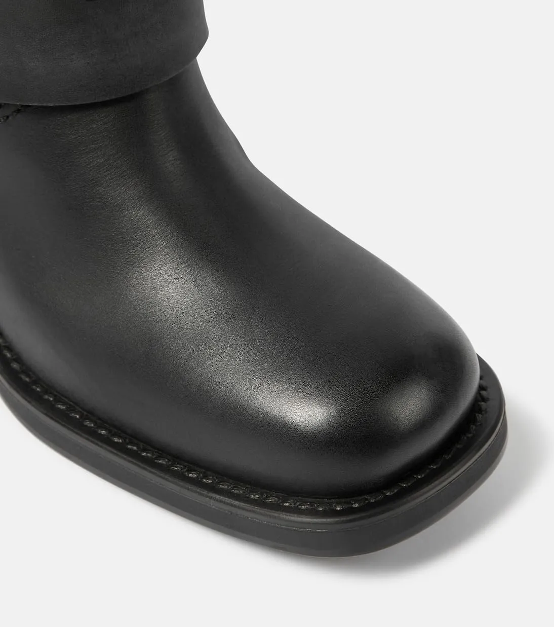 Women's Knee High Adjustable Riding Boots Muti Buckle Strap Square Toe Wedge Boots For Women Motorcycle Punk Pull On Boots