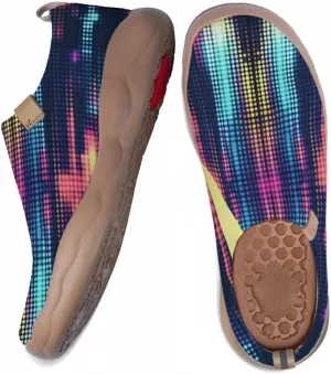 Women's Knitted Slip-on Loafers Comfortable, Light and Fashionable Sneakers Art Painted Travel Shoes