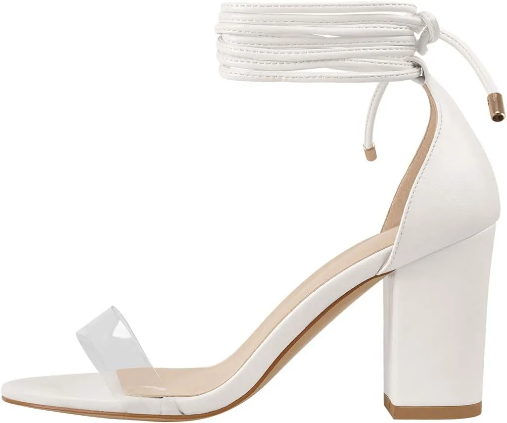 Women's Lace Up Chunky Low Heel Gladiator Sandals