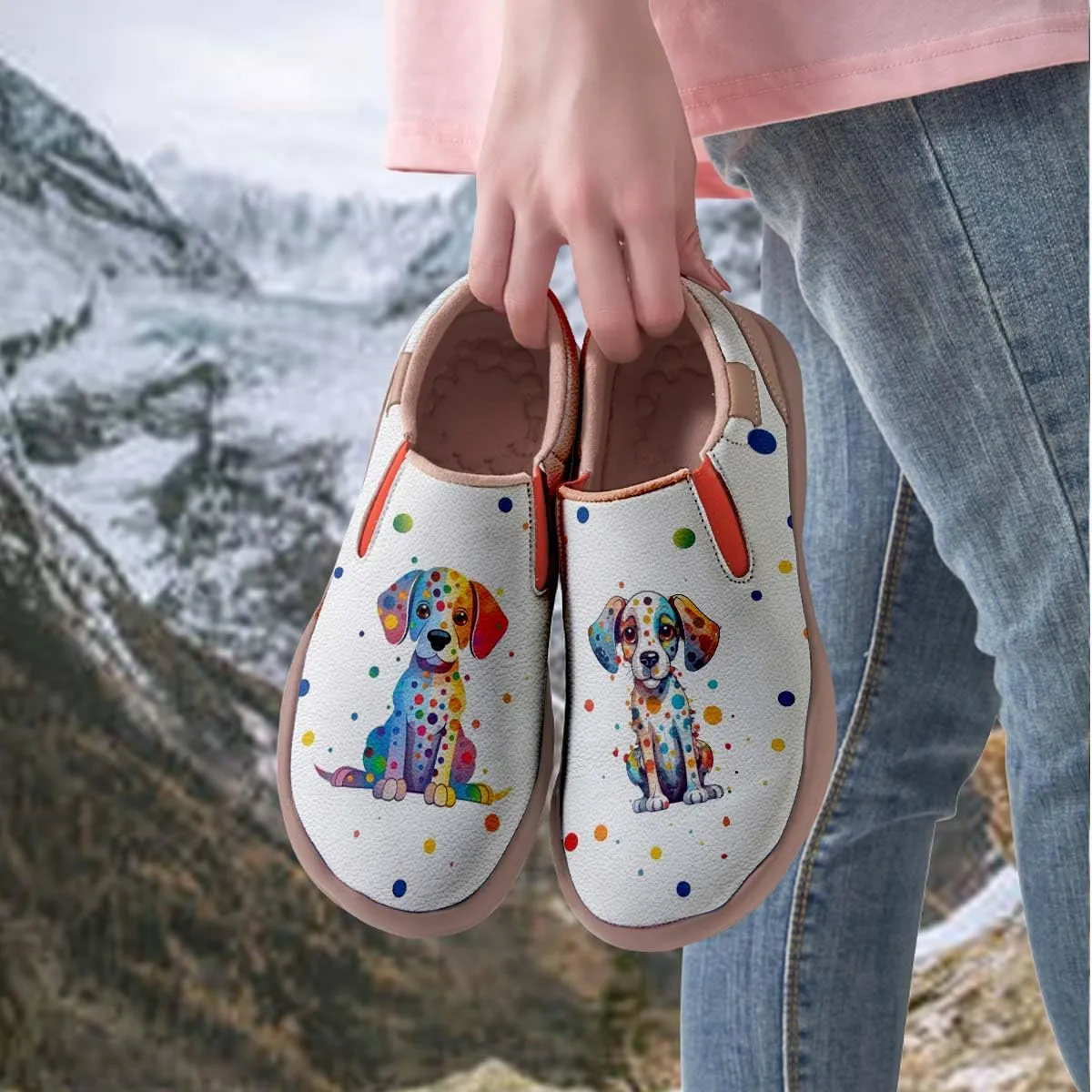 Womens Loafers Comfortable Travel Shoes Slip Ons Walking Lightweight Ladies Cartoon Animal Painted Sneaker